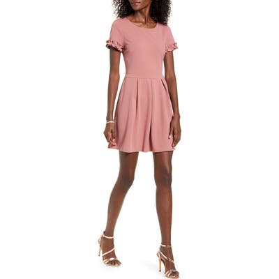 Speechless Ruffle Trim Minidress, Pink