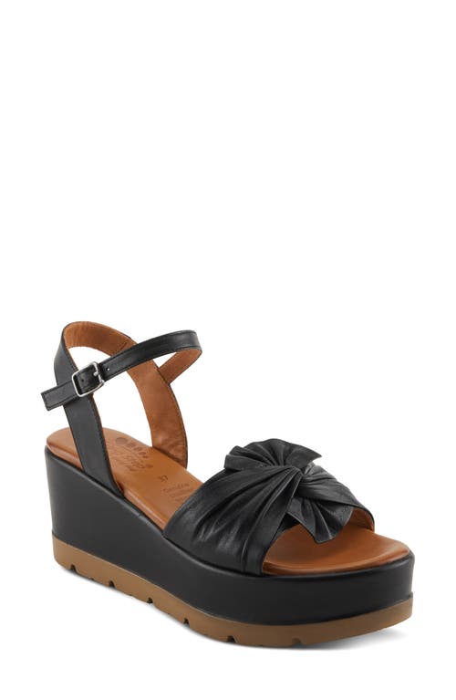 Spring Step Wakefield Ankle Strap Platform Wedge Sandal In Black