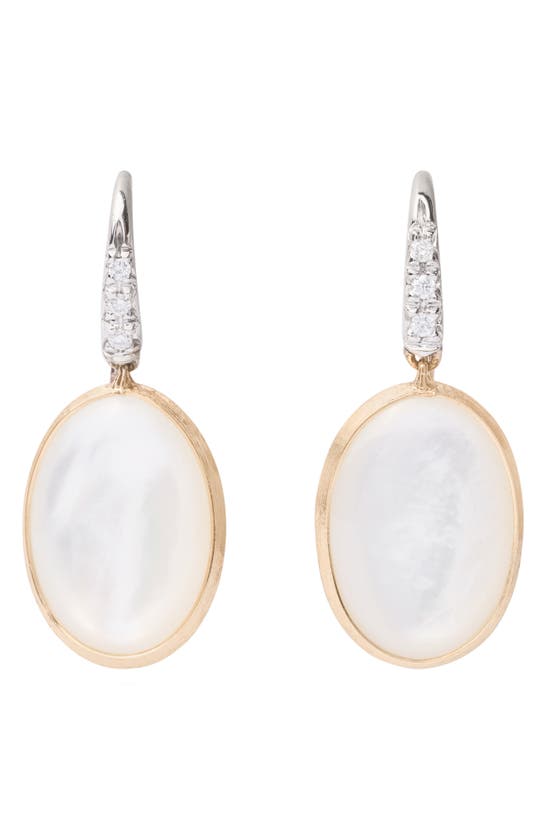 Marco Bicego 18k Two Tone Gold Siviglia Diamond & Mother Of Pearl Drop Earrings - 150th Anniversary Exclusive In White/gold