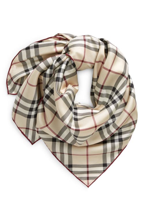 Burberry Silk Check Scarf Accessories In Stone