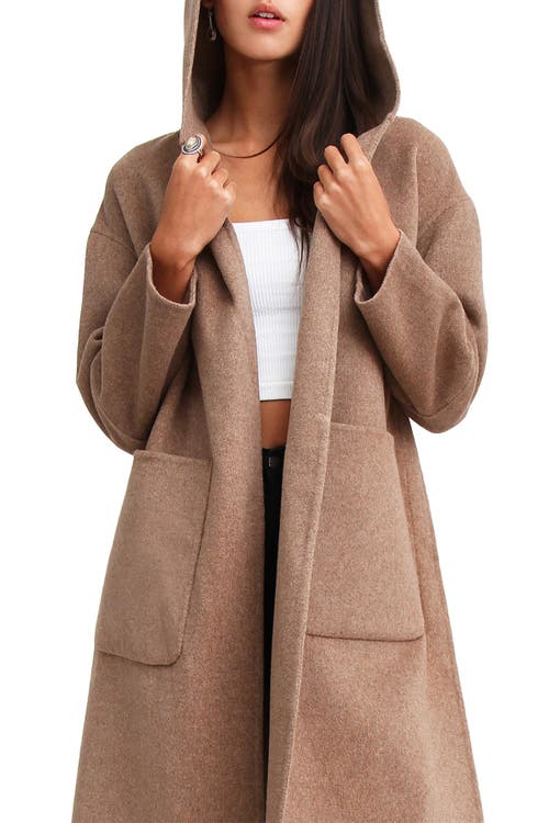 Belle & Bloom Walk This Way Wool Blend Oversized Coat In Oat