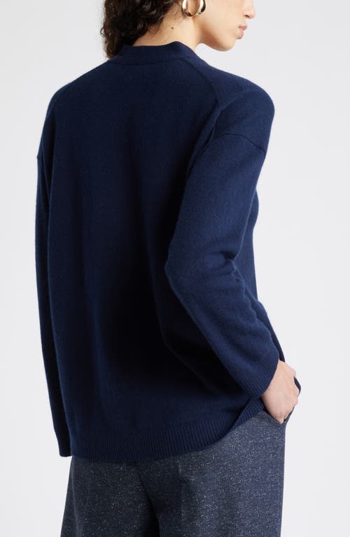 Shop Nordstrom Cashmere Drop Shoulder Cardigan In Navy Night