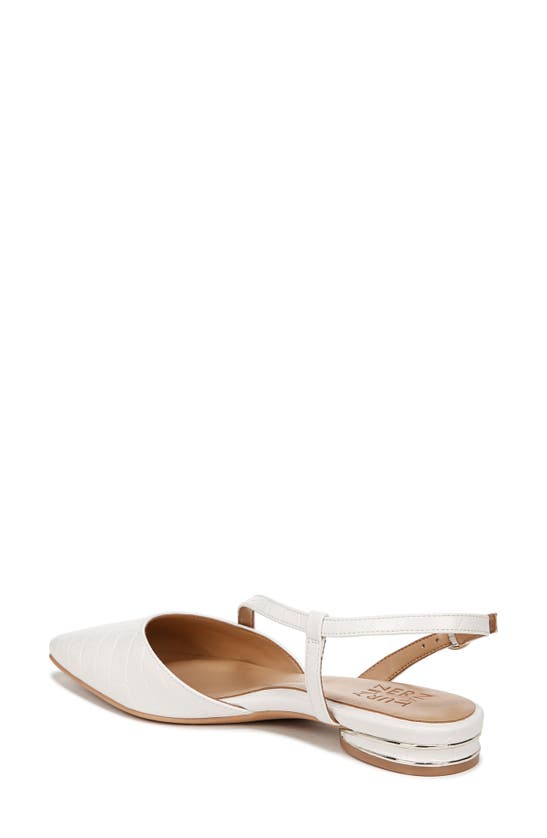 Shop Naturalizer Hawaii Pointed Toe Slingback Flat In Warm White Faux Croco Leather