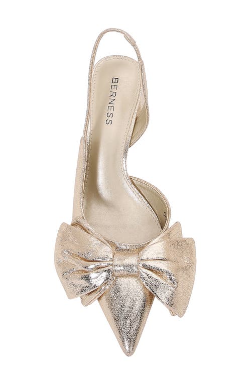 Berness Cynthia Pointed Toe Slingback Pump In Gold