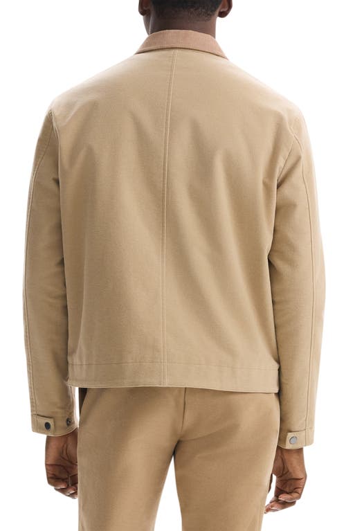 Shop Theory Zip-up Brushed Cotton Twill Jacket In New Camel