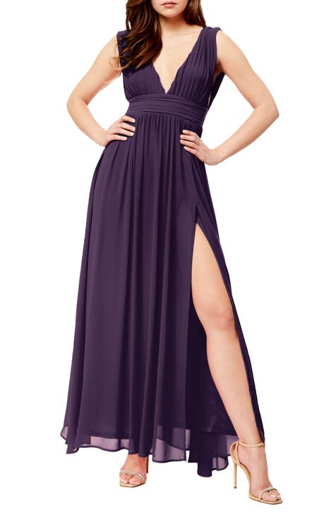 Athen Plunging V-Neck Maxi Dress