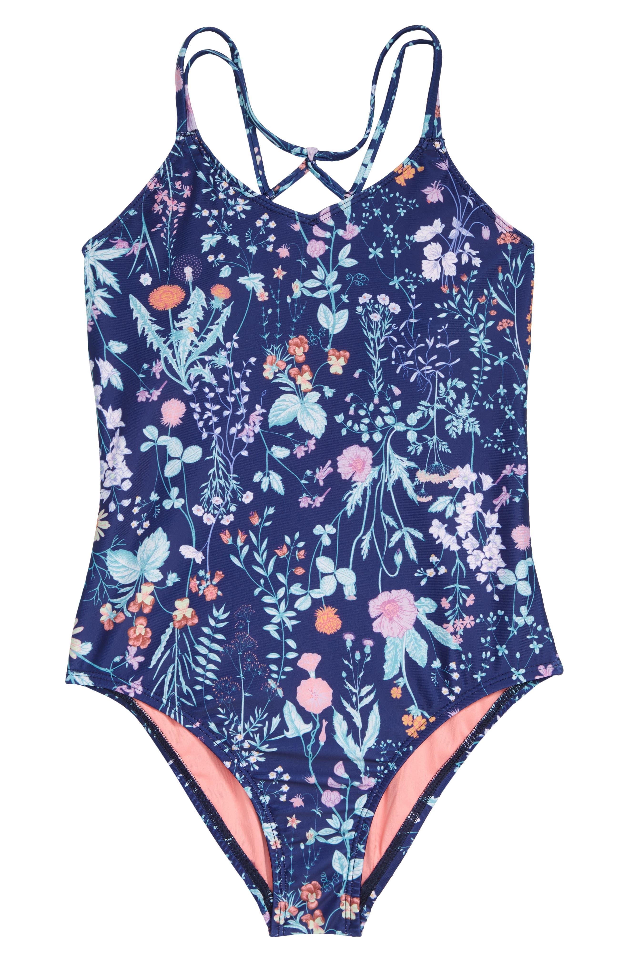 Heart And Harmony Kids' Botanical One-piece Swimsuit In Navy | ModeSens