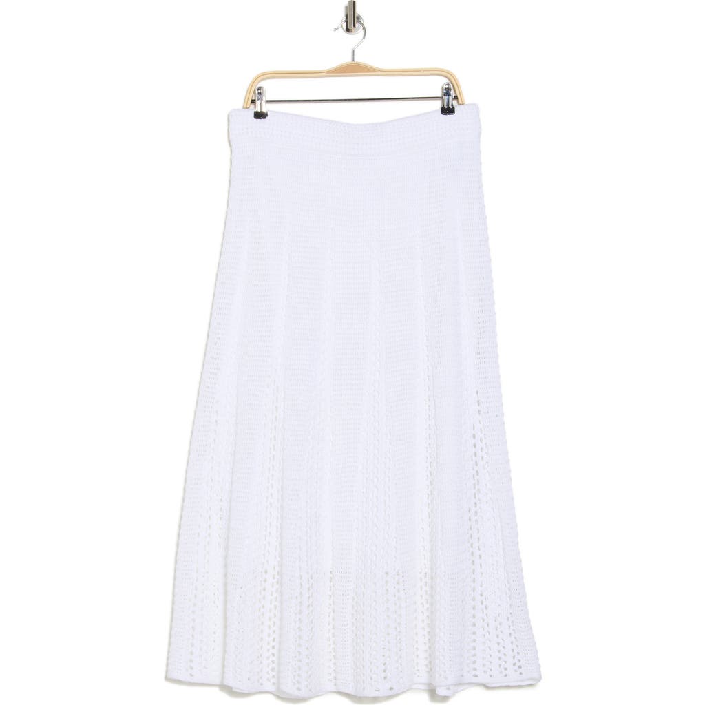 Vince Godet Organic Cotton Crochet Skirt In Optic White