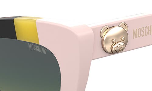 Moschino Grey Shaded Green Cat Eye Ladies Sunglasses Mos122/s 071c/je 53 In Black Yellow