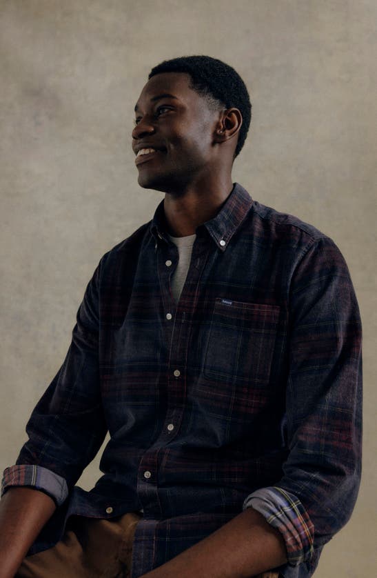 Barbour Southfield Plaid Tailored Button-down Shirt In Grey Marl