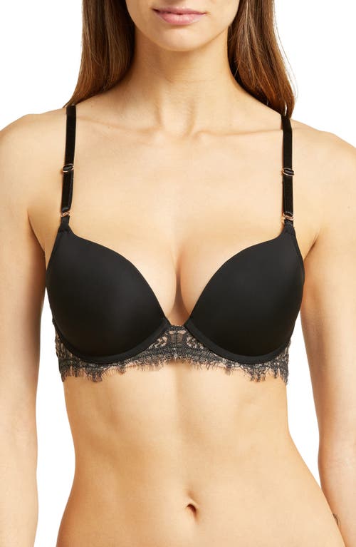 Shop Skarlett Blue Entice Lace Push-up Bra In Black/nylon