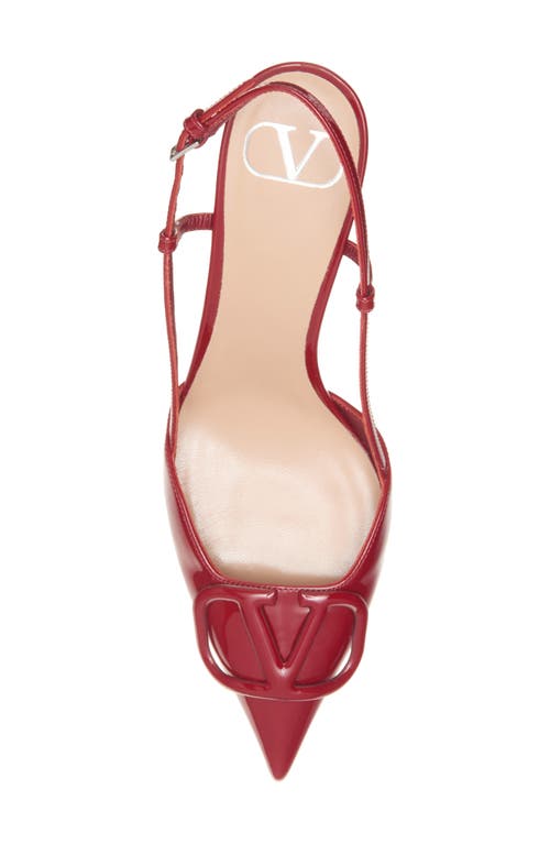 Valentino Red Vlogo Signature Slingback Heels In Y9q Deep Scarlet