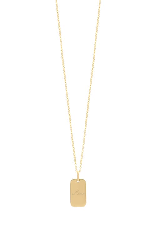 Bony Levy 14k Gold Engravable Mini Modern Tag Pendant Necklace In 14k Yellow Gold - Font 1