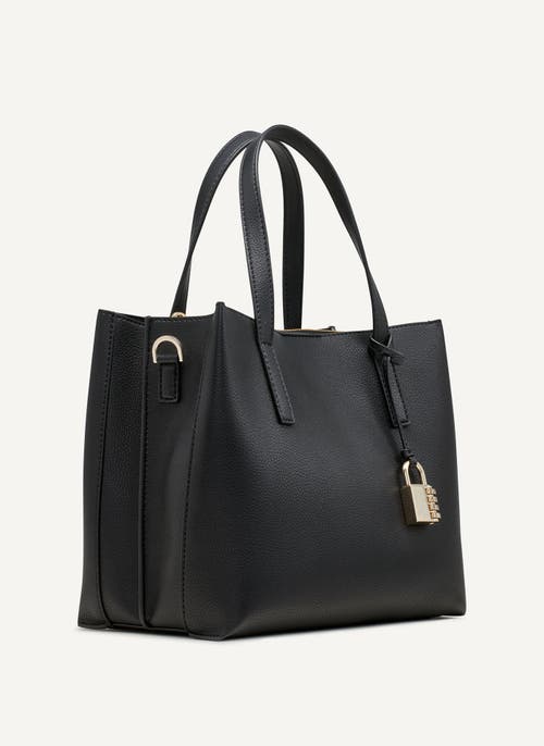 Dkny Farah Medium Satchel In Blk/gold