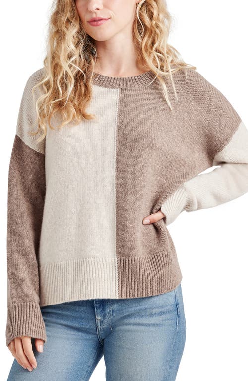 Shop Splendid Amy Colorblock Wool & Cashmere Sweater In Toast/oat