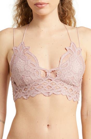 Free People Women's Everyday Lace Longline Bralette, Black, XS at   Women's Clothing store