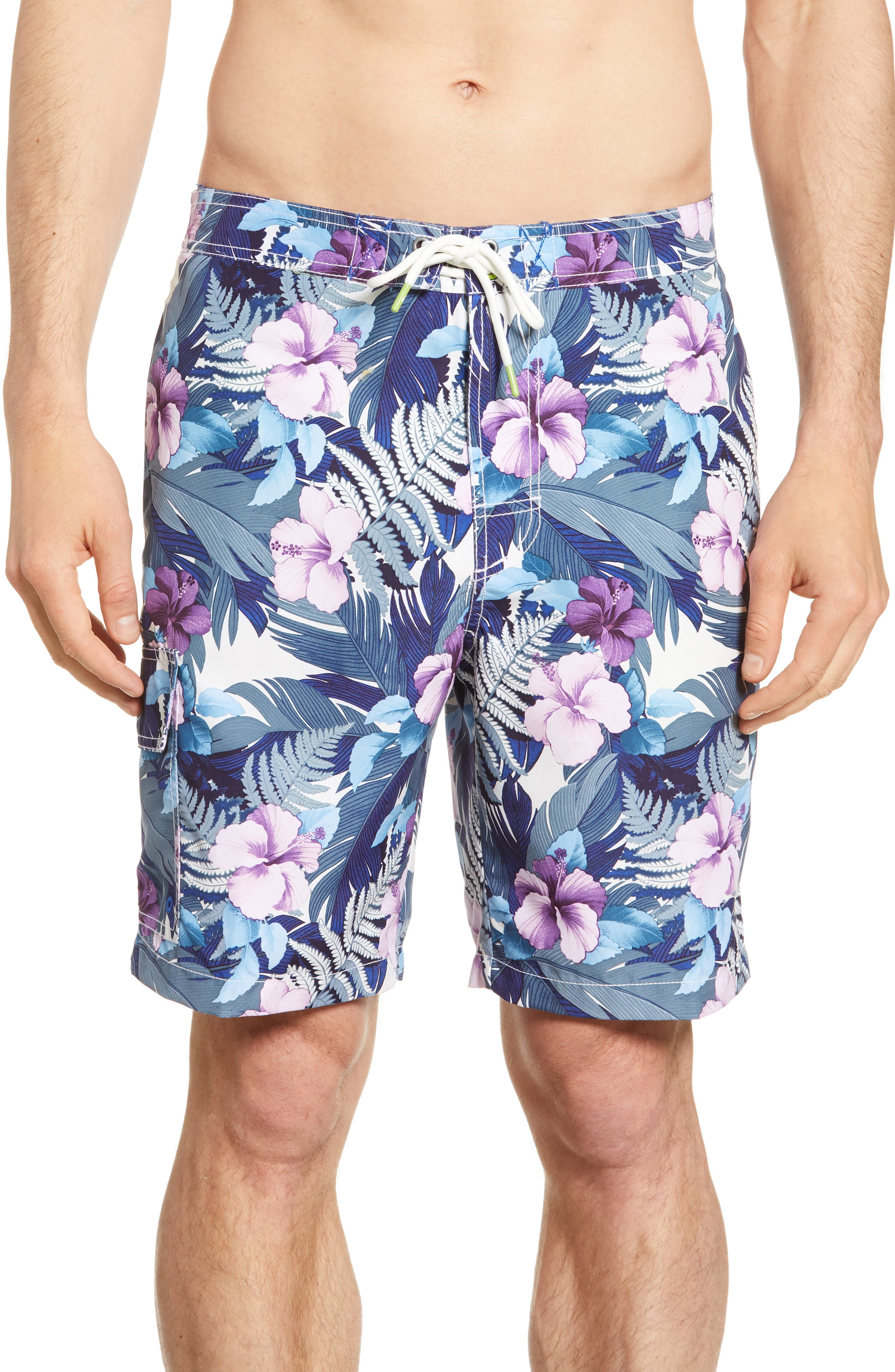 Tommy Bahama Baja Hibiscus Hues Board Shorts, Blue