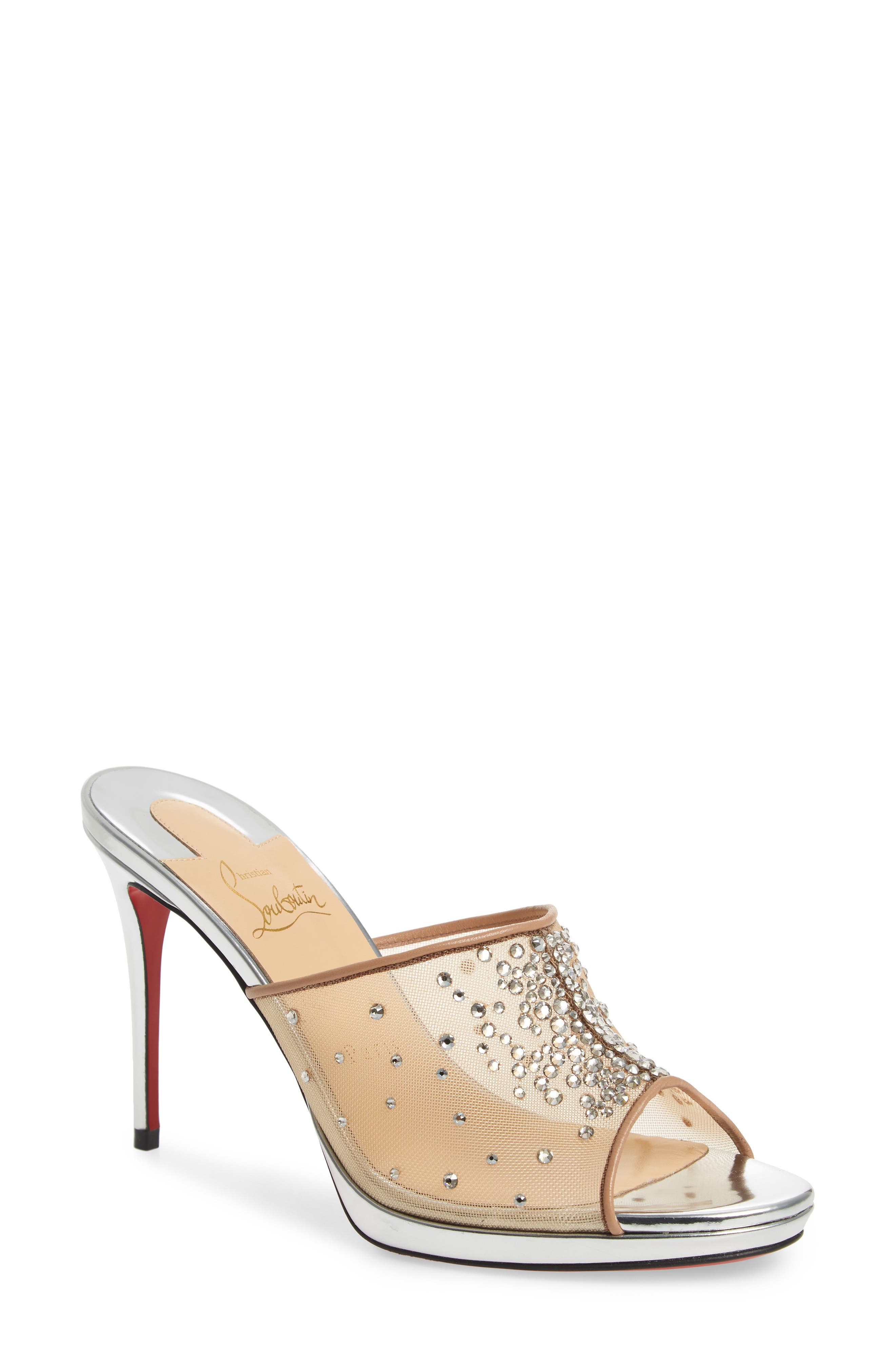 Christian Louboutin Violas Crystal Embellished Mule, Metallic