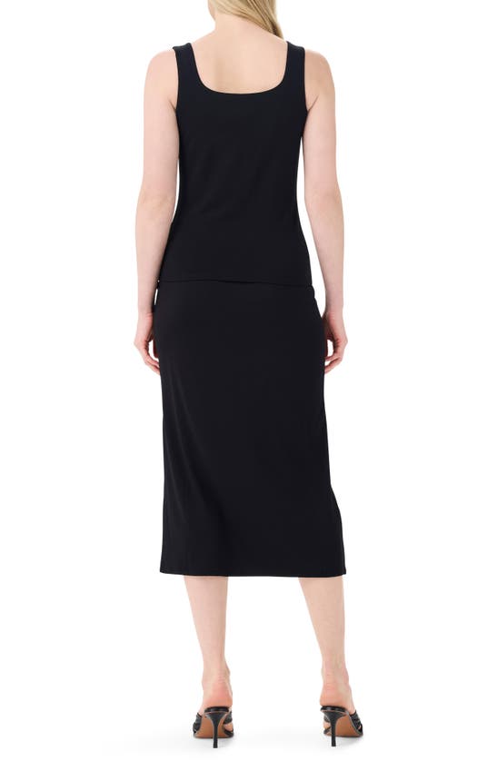 Shop Nic + Zoe Nic+zoe Notched Jersey Tank In Black Onyx