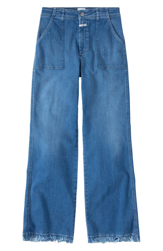 Shop Closed Aria Flare Jeans In Dark Blue