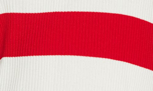 Mango Gabi Stripe Short Sleeve Rib Sweater In Red