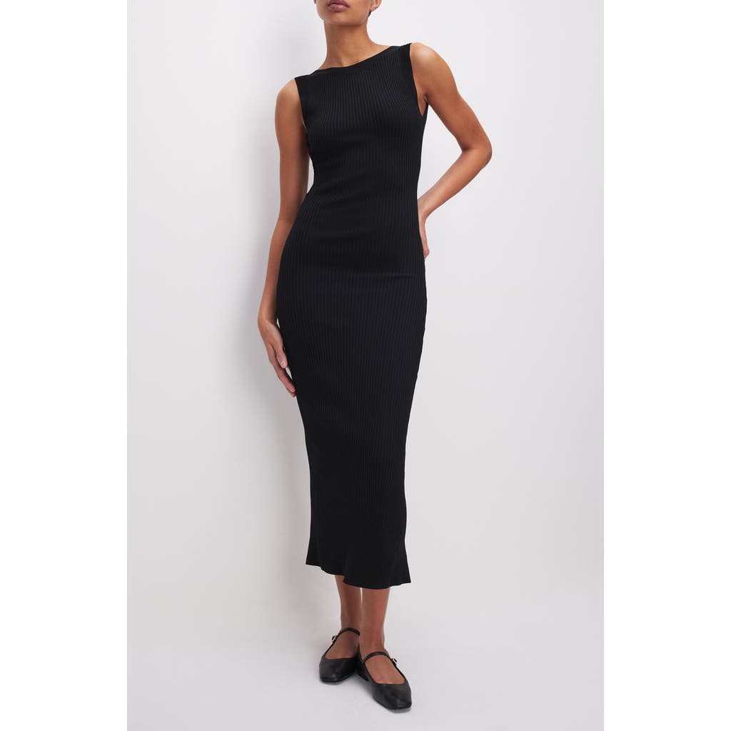 GOOD AMERICAN GOOD AMERICAN SHINE SCOOP BACK RIBBED TANK DRESS