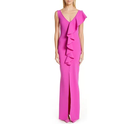 Chiara Boni La Petite Robe Boudicea Ruffle Evening Dress, US / 44 IT - Purple