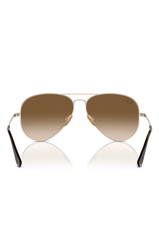 Shop Ray Ban Ray-ban 62mm Gradient Pilot Oversize Aviator Sunglasses In Gold Flash