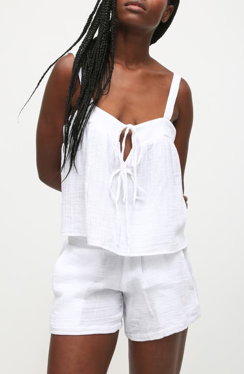 Electric & Rose Rita Tie Front Cotton Camisole In Cloud