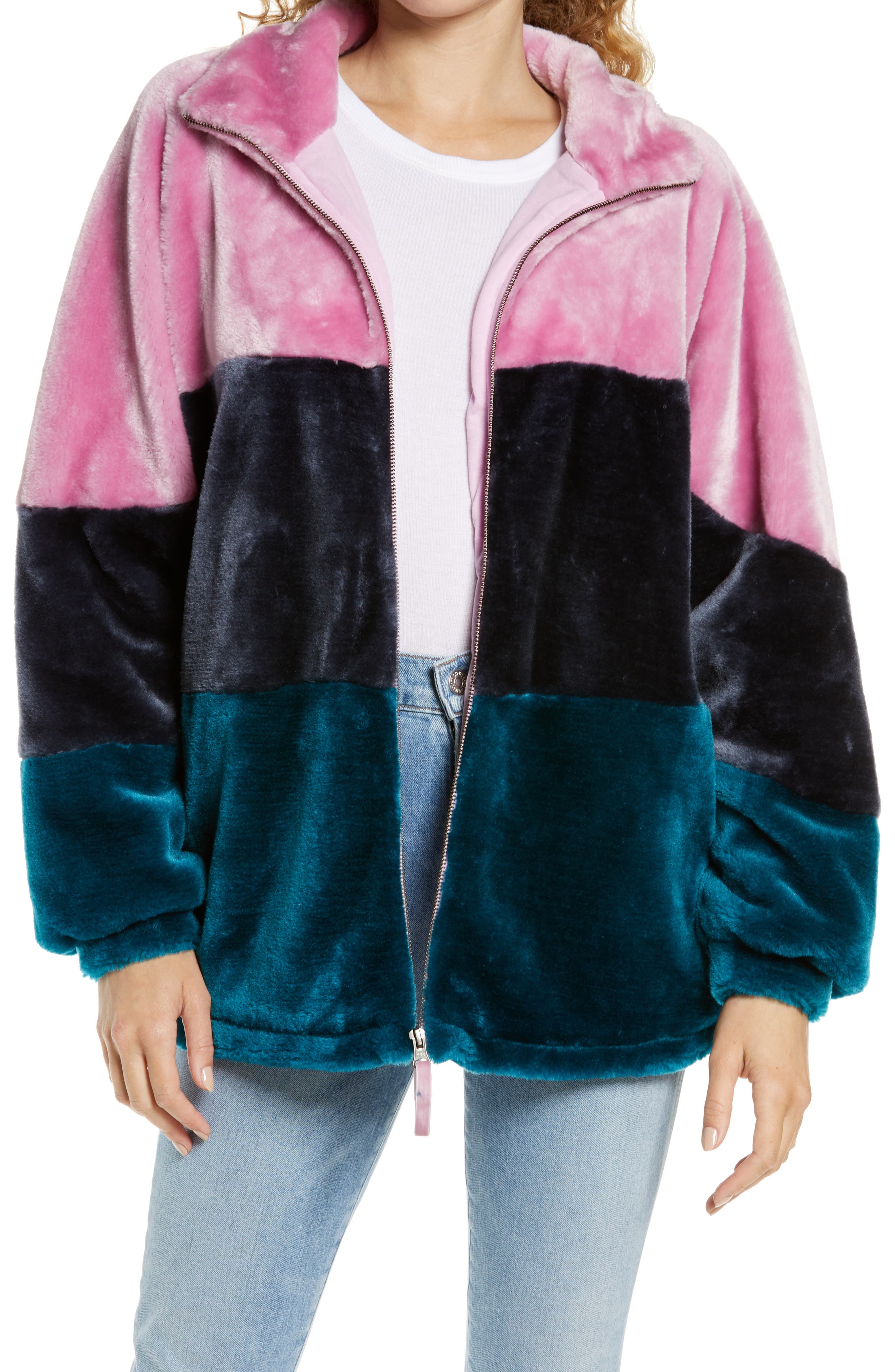pink fur jacket