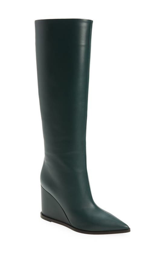 GIANVITO ROSSI WEDGE KNEE HIGH TALL BOOT