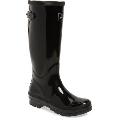 Joules Tall Welly Waterproof Rain Boot, Black