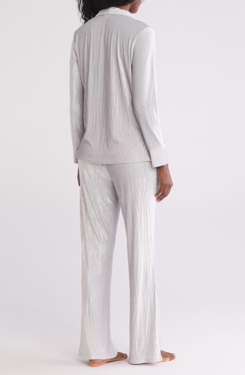 Danskin Crinkled Velour Long Sleeve Top & Pants Pajamas In Vapor Blue