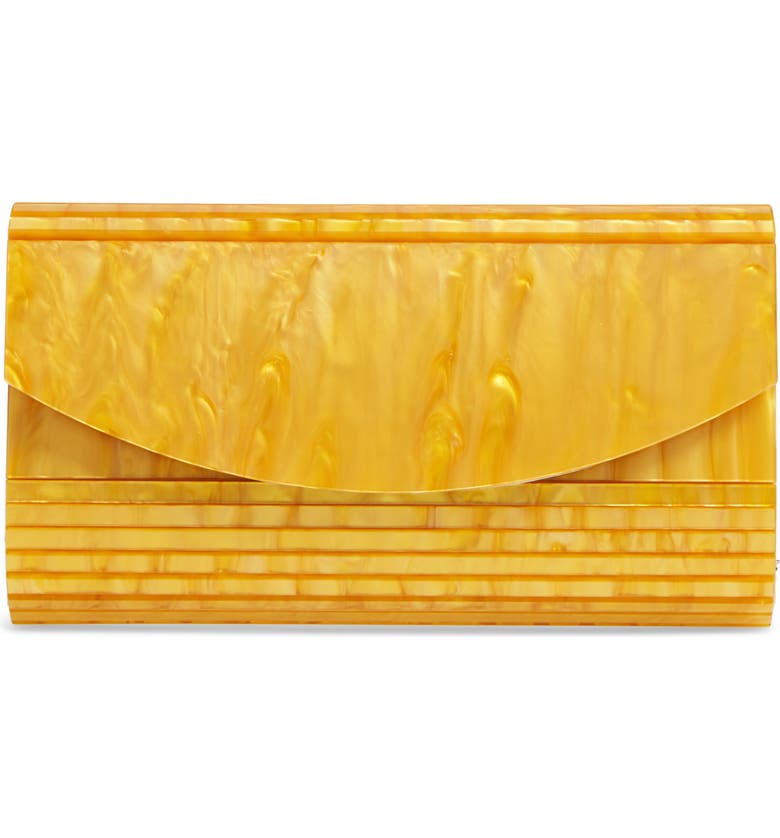NORDSTROM Rounded Lucite<sup>®</sup> Flap Clutch, Main, color, GOLD