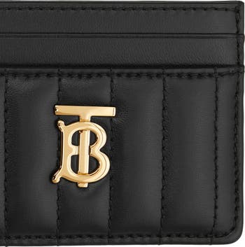 BURBERRY Lambskin Quilted Small Lola Card Holder Grey 1241199
