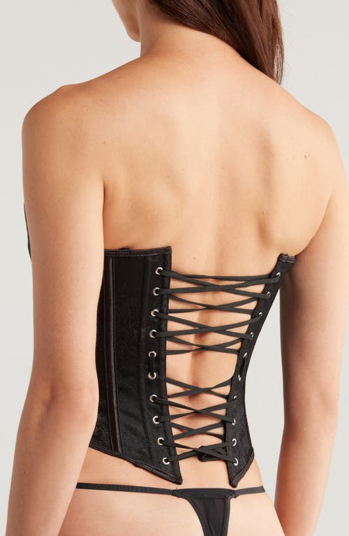 Coquette Strappy Lace Corset In Black