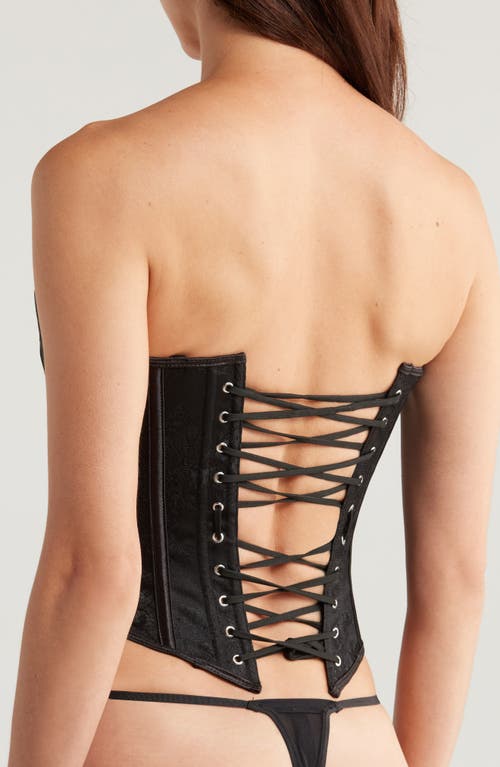 Shop Coquette Strappy Lace Corset In Black