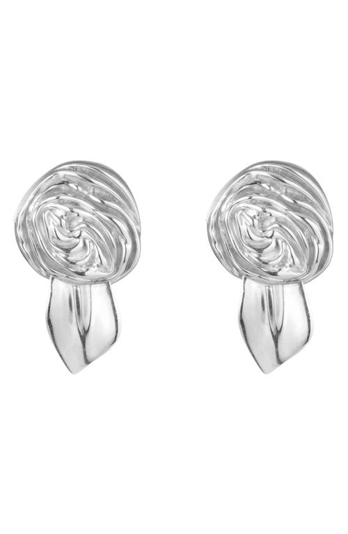 Mini Rosette Stud Earrings in Silver