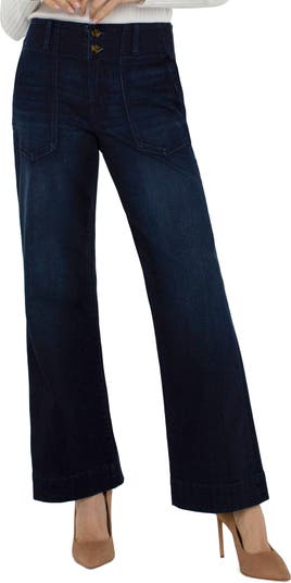 Liverpool Los Angeles Hannah Patch Pocket Flare Jeans | Nordstrom