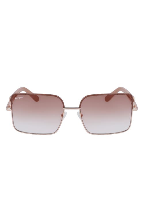 Ferragamo 60mm Gradient Rectangular Sunglasses In Pink