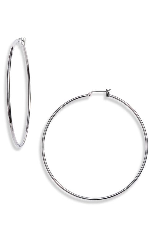 Nordstrom Classic Metal Hoop Earrings in Rhodium at Nordstrom