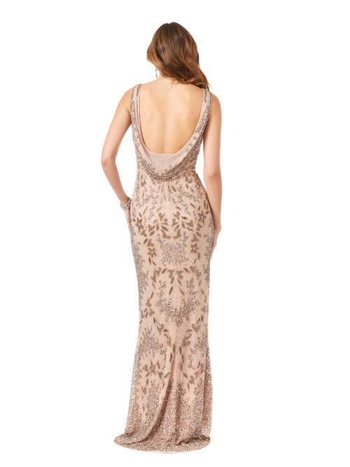 Lara New York Stylish Cowl Draped Back Dress In Blush