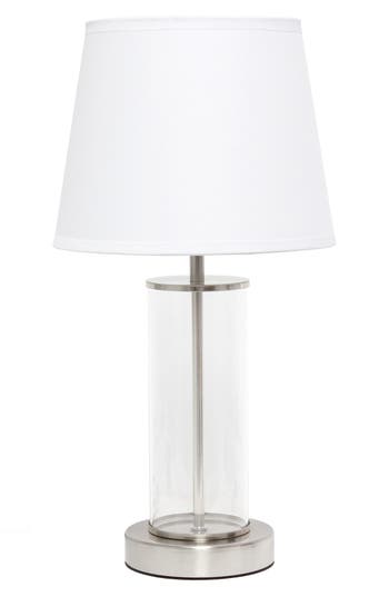 Shop Lalia Home Brushed Metal & Glass Table Lamp In Brushed Nickel/white Shade