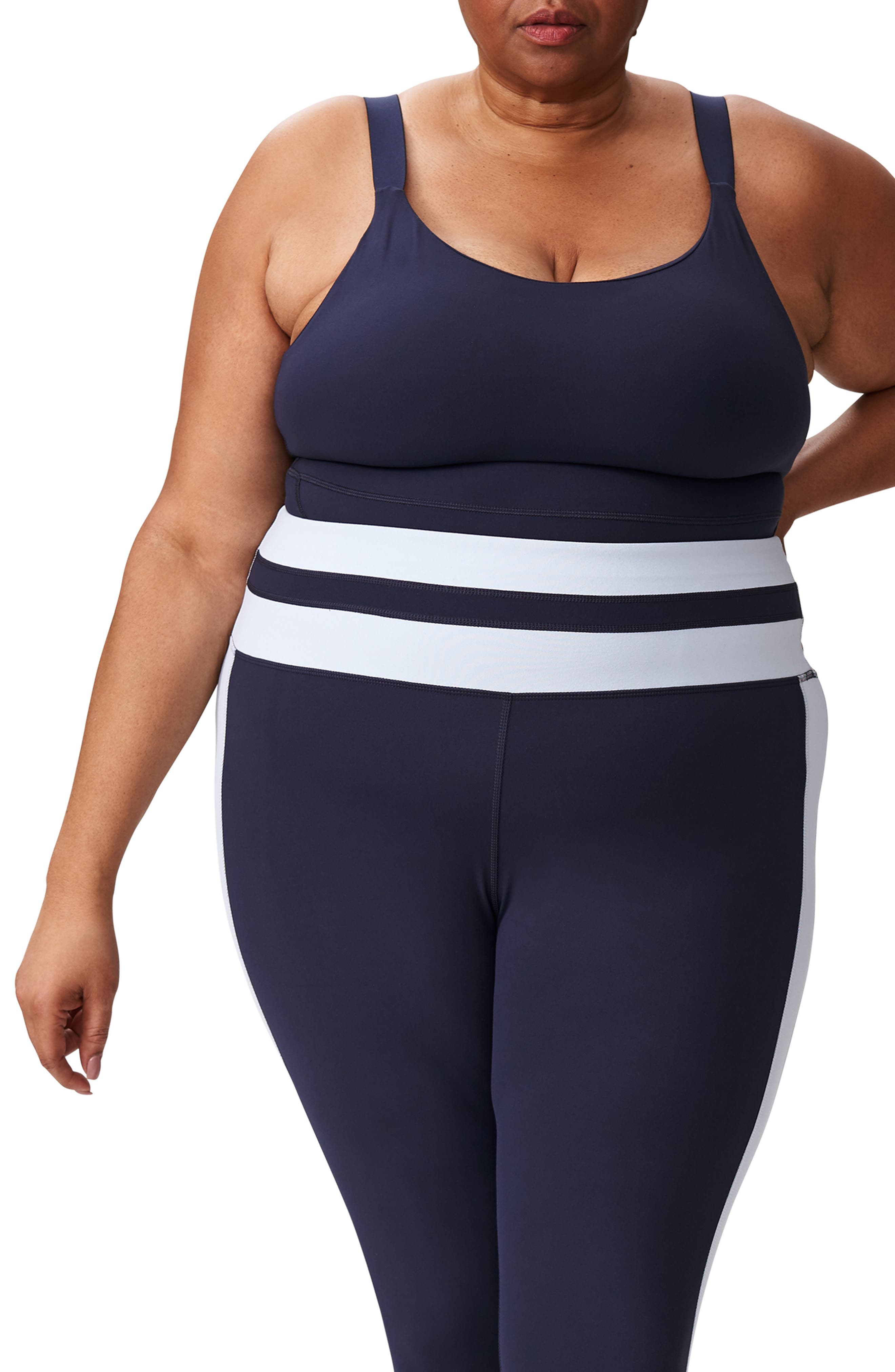 Plus Size Universal Standard Ace Contrast Panel Leggings, Size L (2-2) - Blue