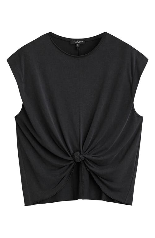 Shop Rag & Bone Jenna Knotted Muscle Tee In Black