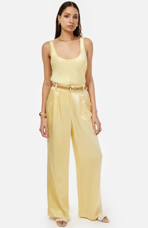 Shop Cami Nyc Davina High Waist Satin Wide Leg Pants In Sunlight