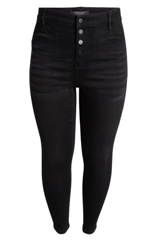 LIVERPOOL LIVERPOOL ABBY EXPOSED BUTTON HIGH WAIST ANKLE SKINNY JEANS 