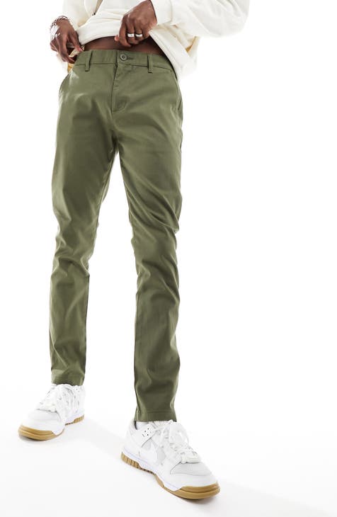 ASOS DESIGN tapered chino joggers with elasticated waist in khaki