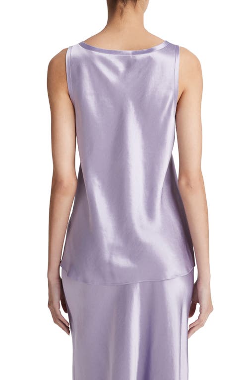 Vince Raw-edge Satin Tank Top In Wisteria