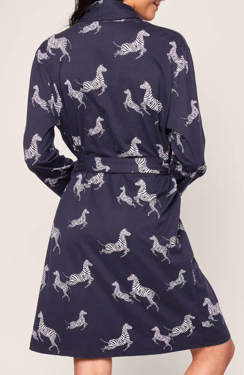 Shop Petite Plume Zebre De Nui Pima Cotton Robe In Navy